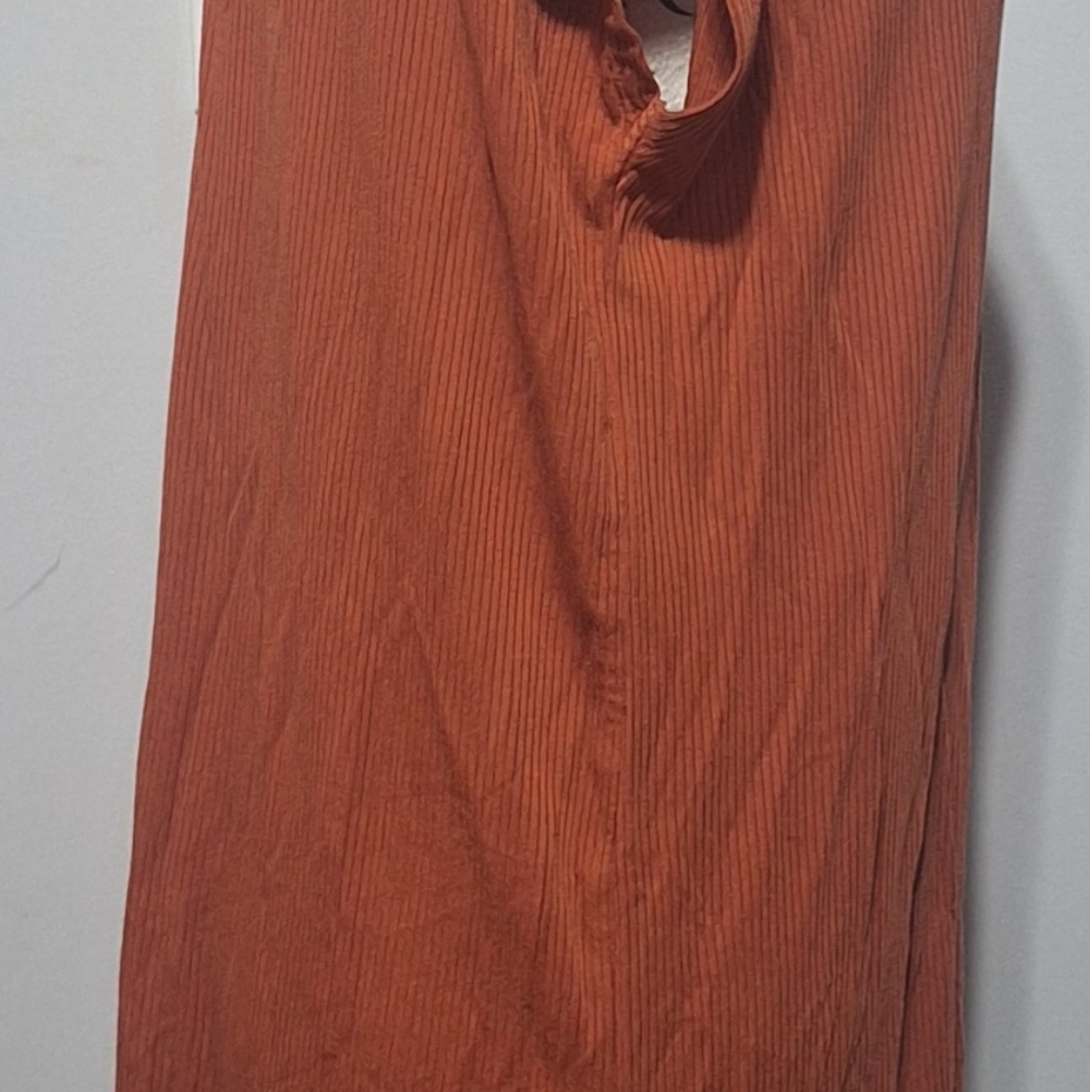 Lrg Rust Orange V-Neck Dress - Picture 4 of 5